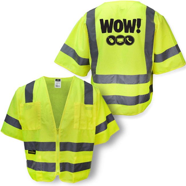 Radians SV83 Standard Type R Class 3 Green Mesh Vest with WOW Logo from GME Supply